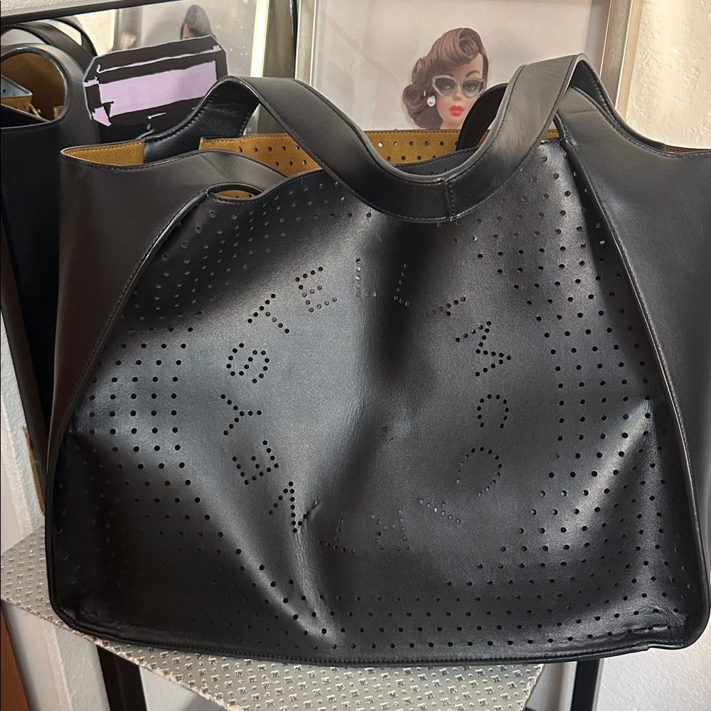 Stella McCartney Perforated Logo Faux Leather Tote- EUC